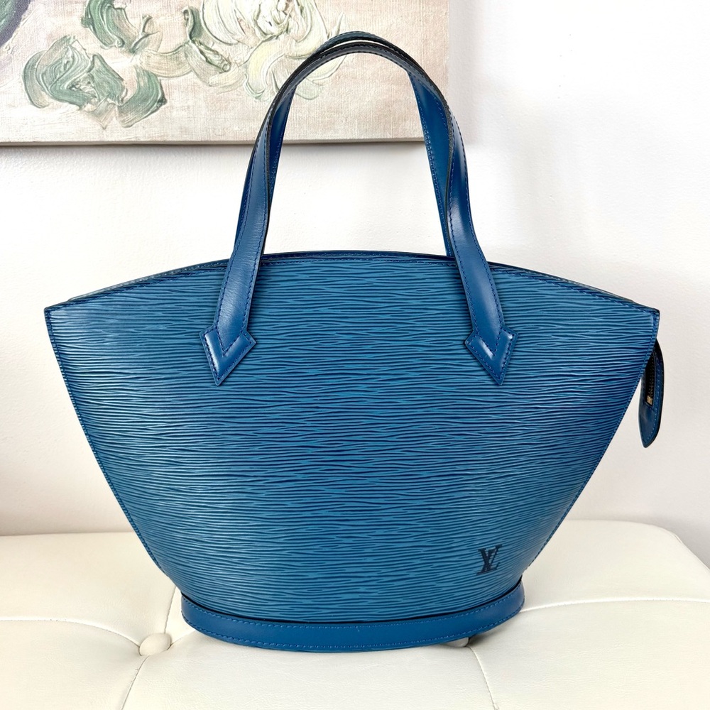 Louis Vuitton Elegant Epi Saint Jacques Blue Tote